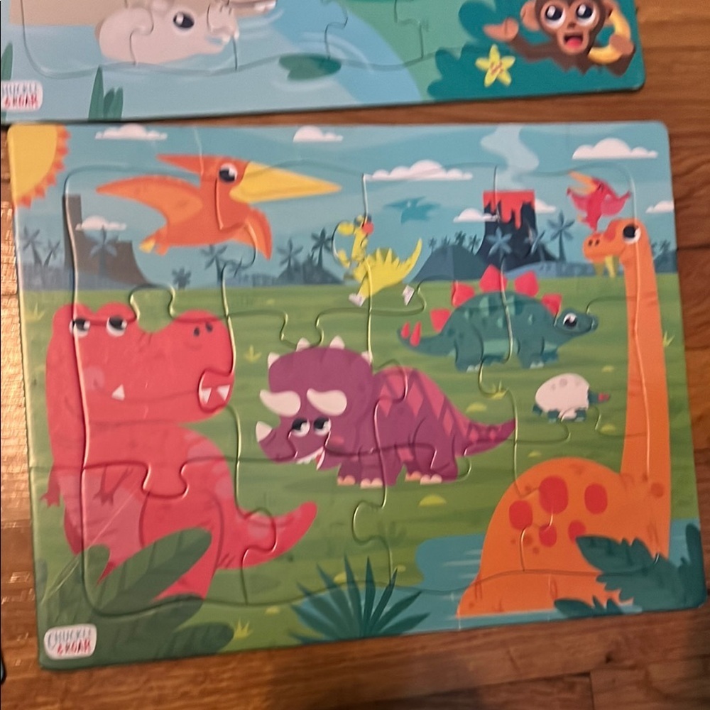 Vibrant chuckle & roar Cartoon Jigsaw Puzzle Set with Large Pieces 4 pack - Picture 5 of 7